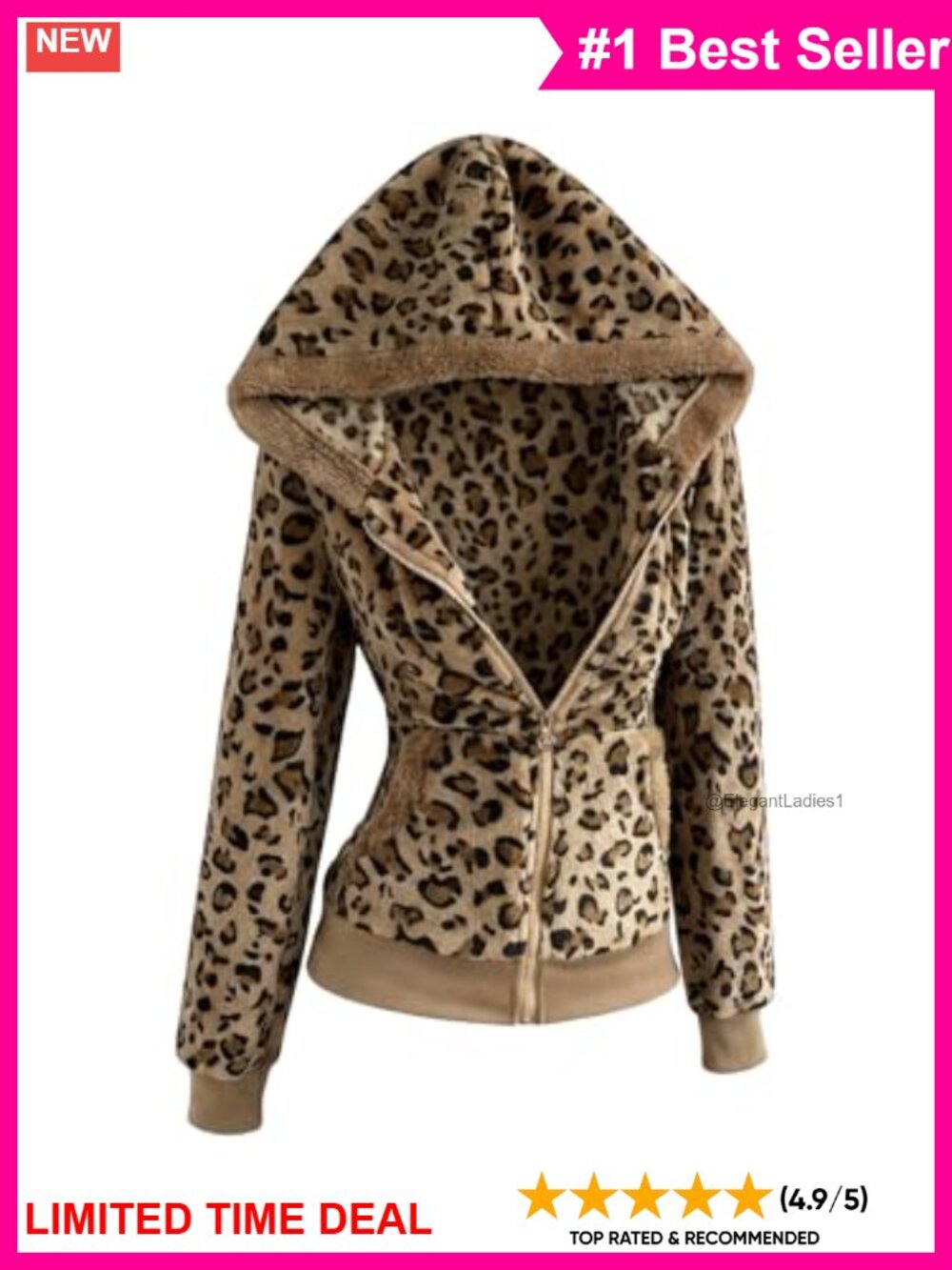 Womens Y2K Leopard Print Zip Up Hoodie Long Sleeve Sweatshirt Casual